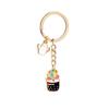 Womens Succulent Potted Plant Keychain Beach Style Hat Garden Succulent Cactus Plant Keychain Zinc Alloy Oil Drop Pendant Gift