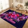 Floral Garden Theme Crystal Velvet Floor Rug Personalized Custom Name Text Warm Carpet Home Decoration