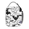 Colour Bat Halloween Day Of The Dead Insulated Lunch Bag for Women Kids Portable Food Boxes Thermal Lunch Box Tote