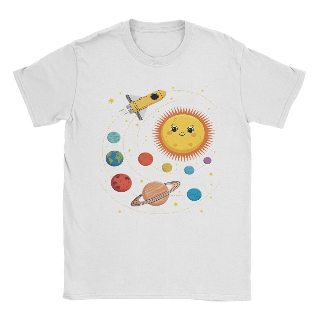 Mens Solar System Space Planet Universe Sun T Shirts  100 Cotton Clothing Funny Short Sleeve Crewneck Tees Graphic TShirts