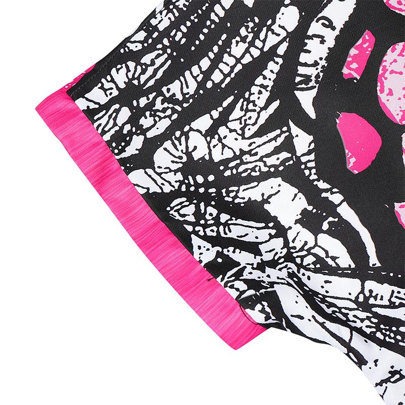 Oversized Women V Neck Short Sleeve Front Print Plus Size Dresses