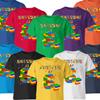 Awesome At Building Blocks Personalised Bricks Theme Birthday Kids T-Shirt