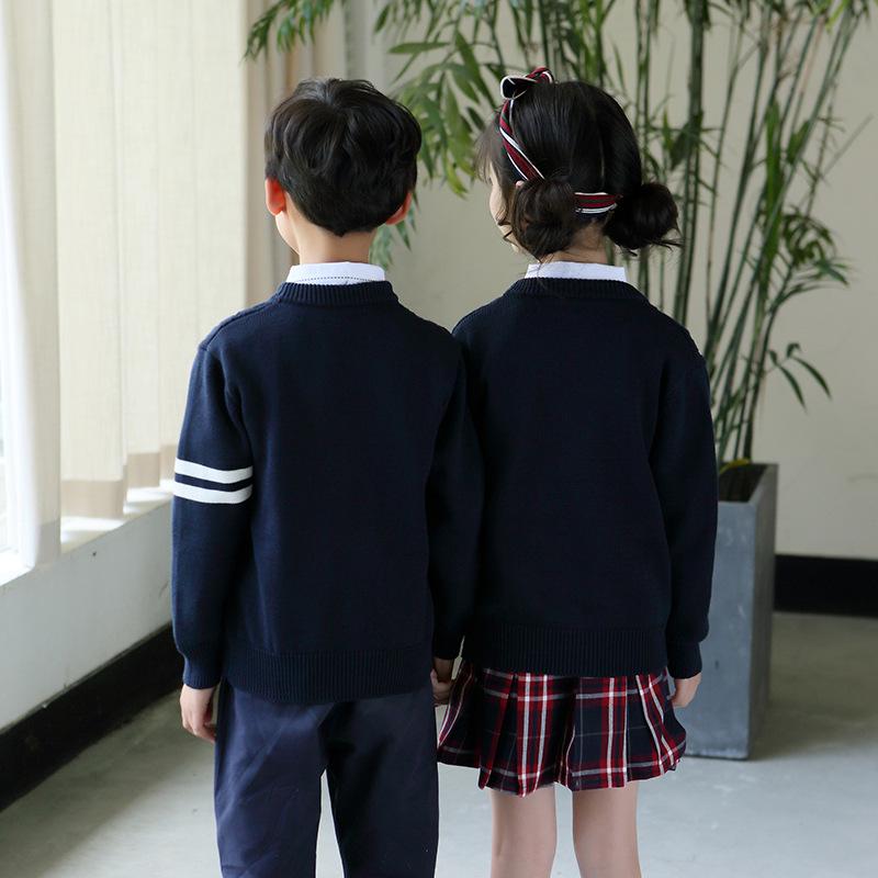 2025 Spring & Fall Elementary School Knitted Cardigan Uniform Set for Boys & Girls