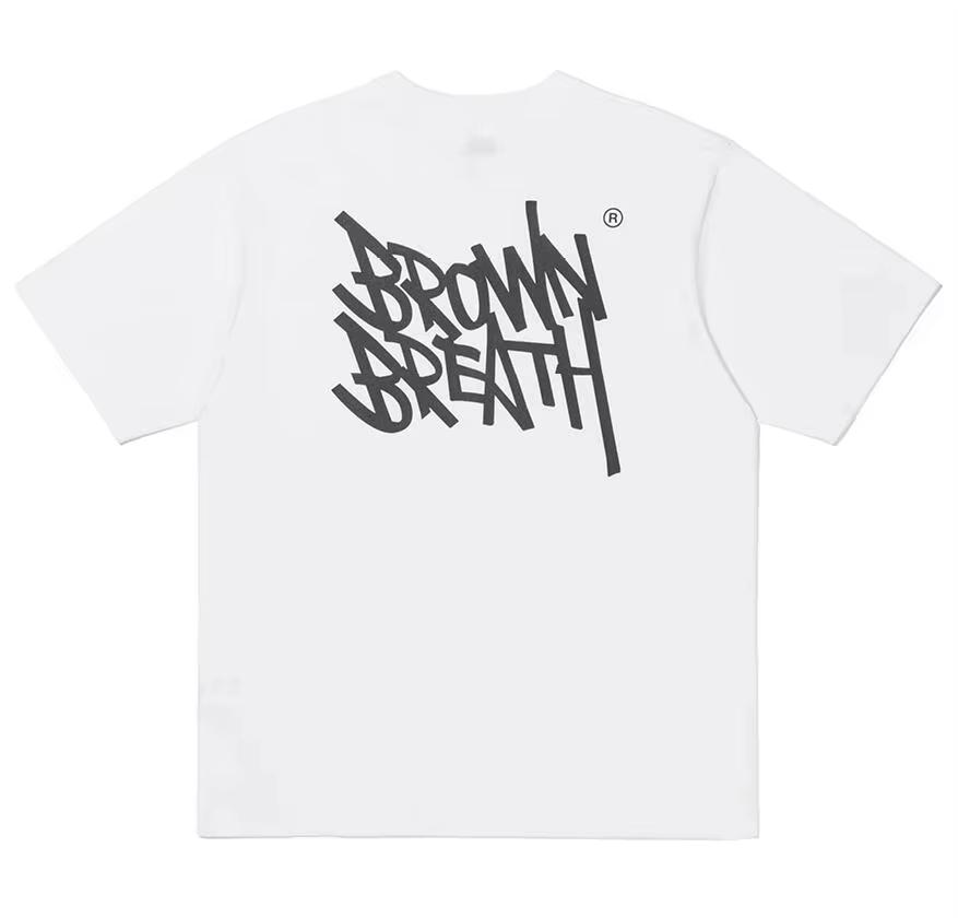 

2026 Summer Hot BROWN Classic BREATH Graffiti Style Leisure Fashion Wind Unisexs Short Sleeve Tshirt Breathable Loose Coat 4XL