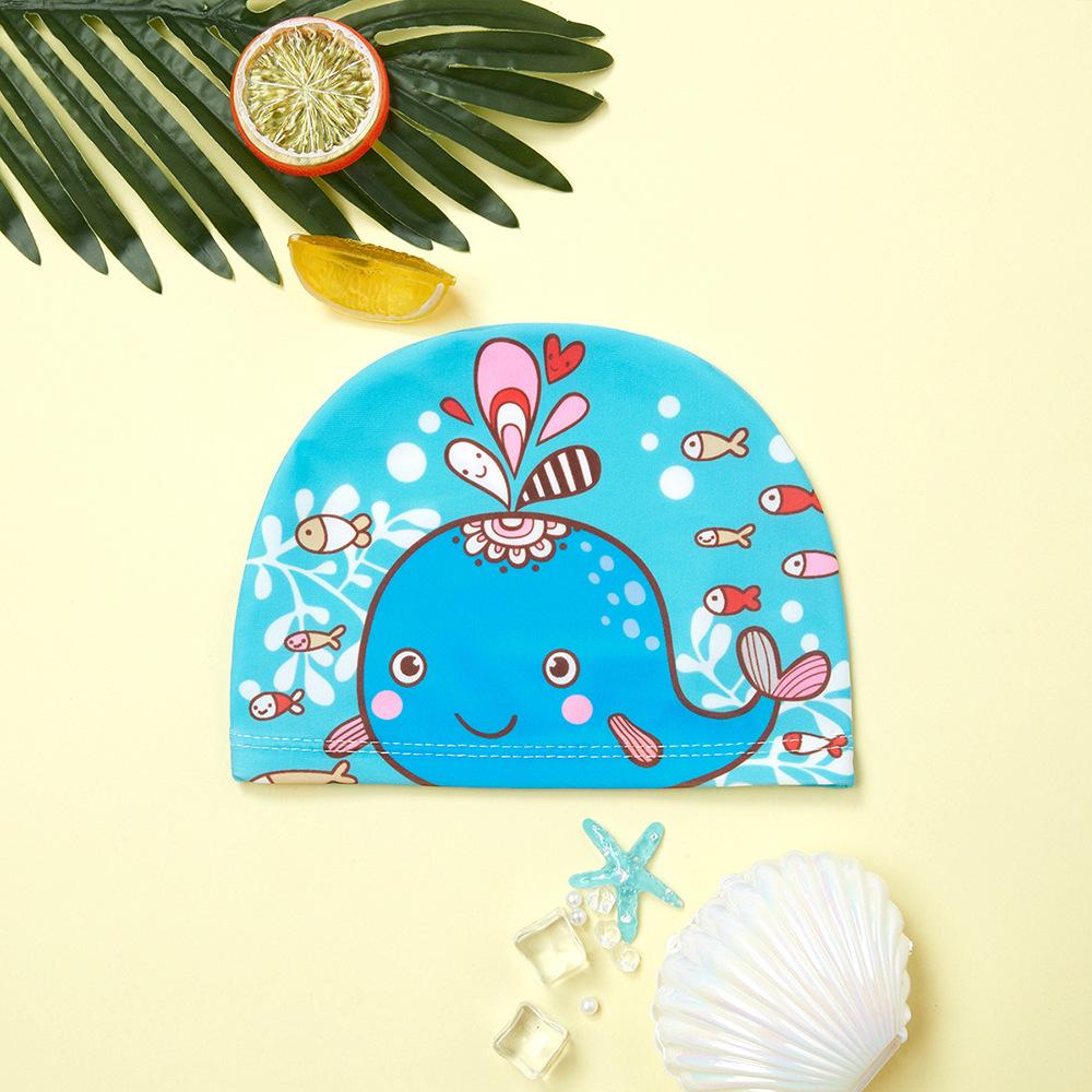 Kids Swim Cap Cartoon Pattern High Elastic Ear Protection Breathable for Pool Swimming Boys Girls Comfort Fit