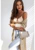2026 Spring/Summer Women's Casual Knit Batwing Cardigan with Pockets - Loose, Mid-Length, Short Sleeve Outerwear