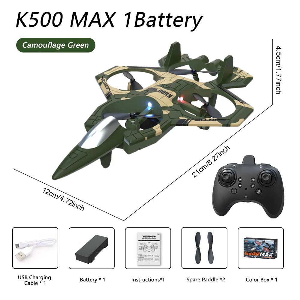 

K500 MAX RC Бойовий літак EPP Піна 2.4G Пульт дистанційного керування Каскадер Планер 360° Фігури пілотажу Літаючий літак зі світлодіодами Іграшки для дітей хлопчиків зелений