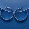 1 Pair of 925 Sterling Silver 37mm Large Round Frosted Hoop Earrings for Women Gift Fashion Jewelry Accessories Party