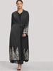 Dubai Abaya European & American Lace Stitch Fashion Cardigan Robe 1495