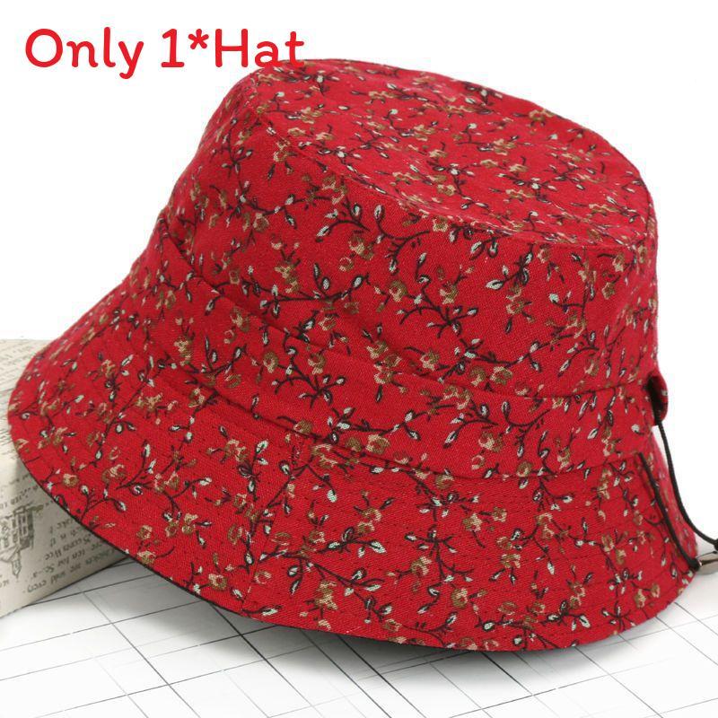 Elderly Women Sun Hat With Adjustable Brim For Spring Fall Sun Protection Cotton Fabric