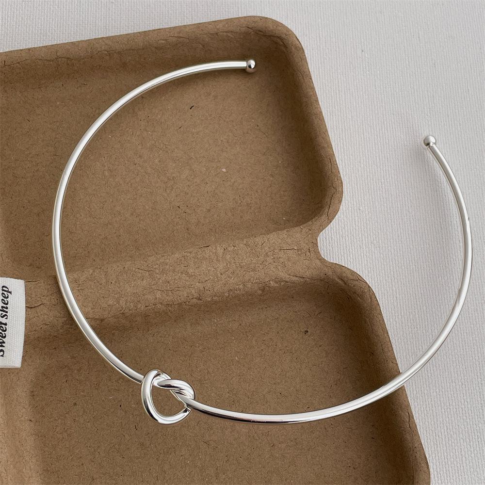 High Quality Hollow Out Knotted Open Adjustable Torques for Women Mujer 18K Gold Silver PVD Plating Titanium Steel Chokers