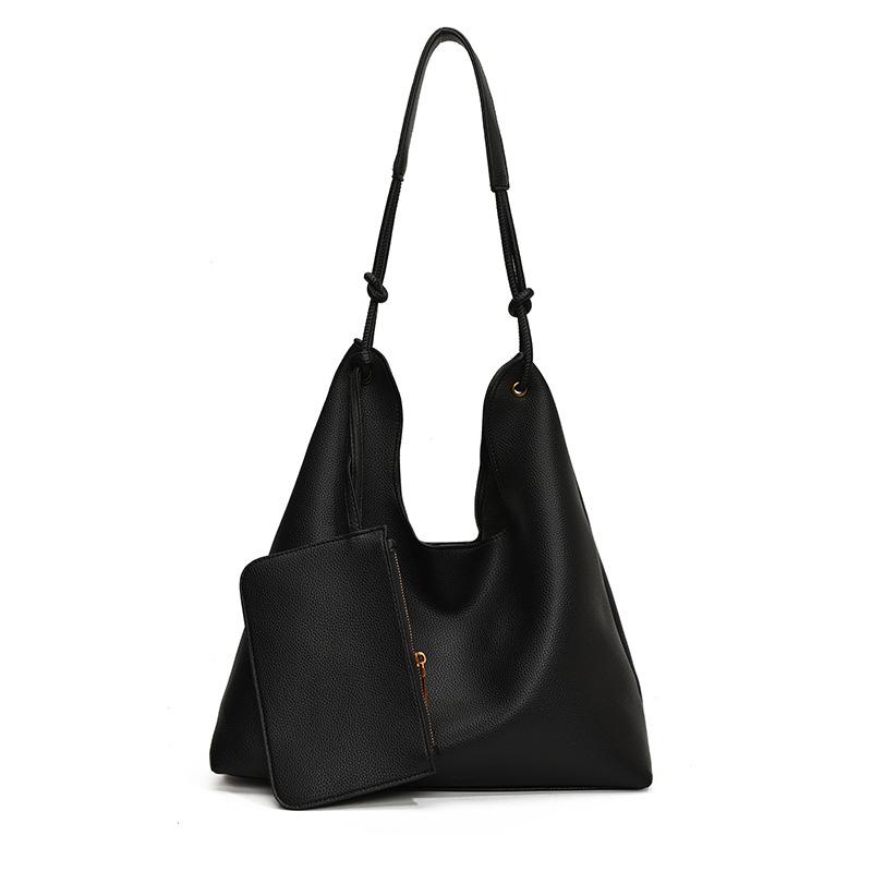 

Универсальная сумка-тоут в иностранном стиле, вместительная сумка через плечо в стиле ретро для детей и мам. 35.5*13*36 чёрный