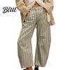 Wide-leg Denim Pants for Women Barrel Jeans Floral Print Boyfriend Baggy Casual Mid Rise Wide Leg Ankle