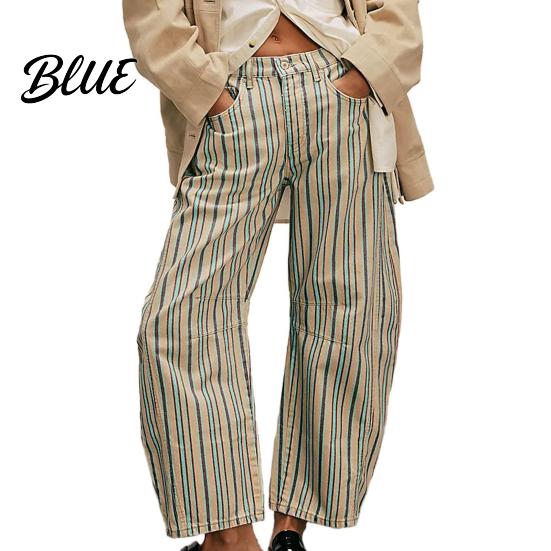 Wide-leg Denim Pants for Women Barrel Jeans Floral Print Boyfriend Baggy Casual Mid Rise Wide Leg Ankle