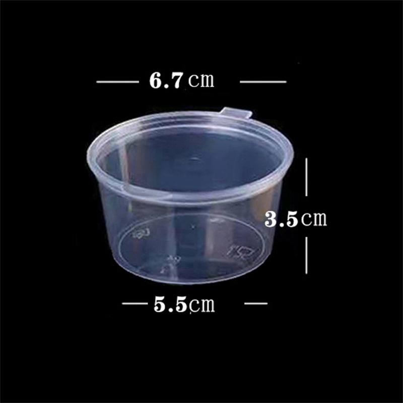 One Box Of 100pc Plastic Takeaway Sauce Cup Containers Food Box With Hinged Lids Pigment Paint Box Palette Disposable Box