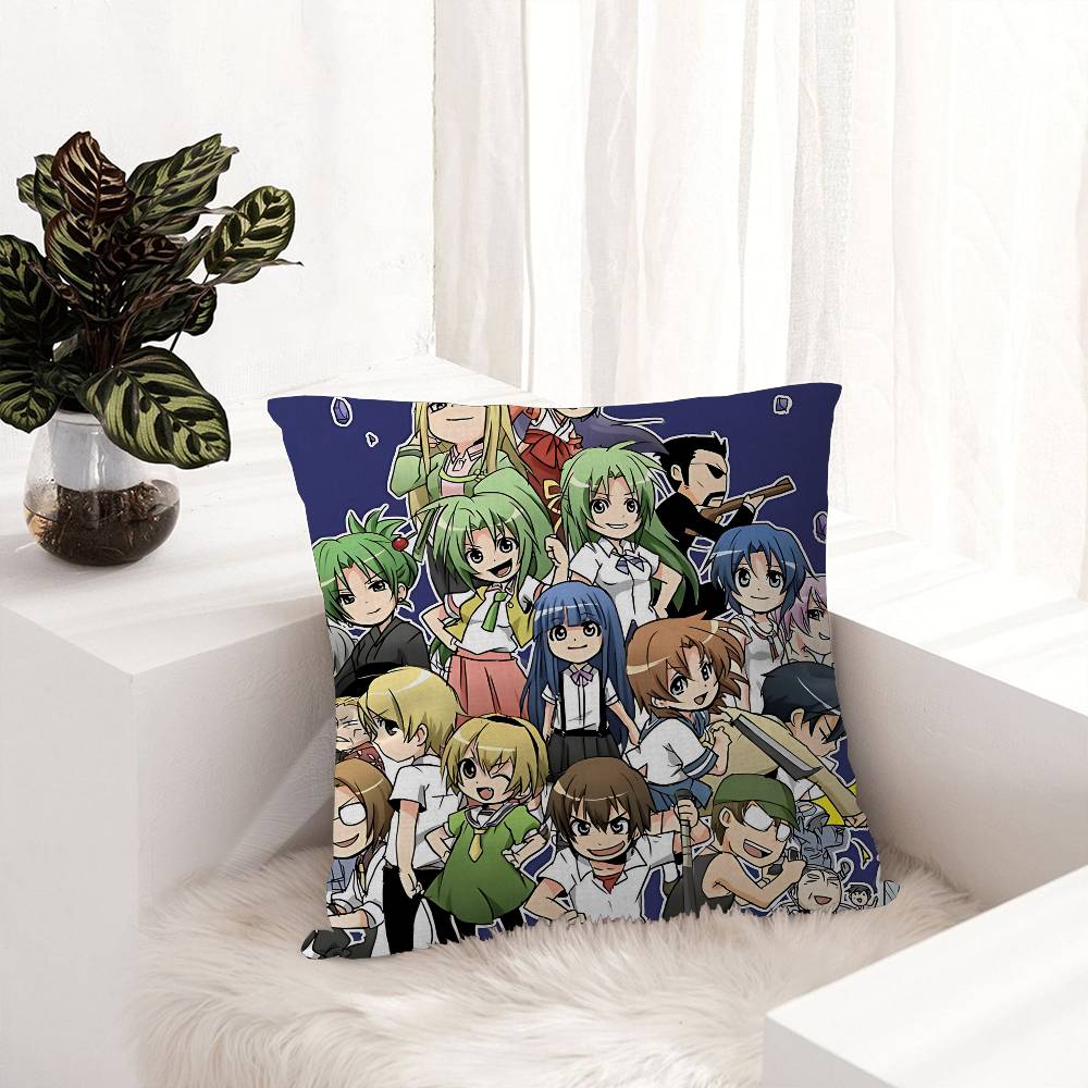 Higurashi When They Cry Cartoon Personalized Picture Text Home Decorative Pillows Household Gifts 45x45cm