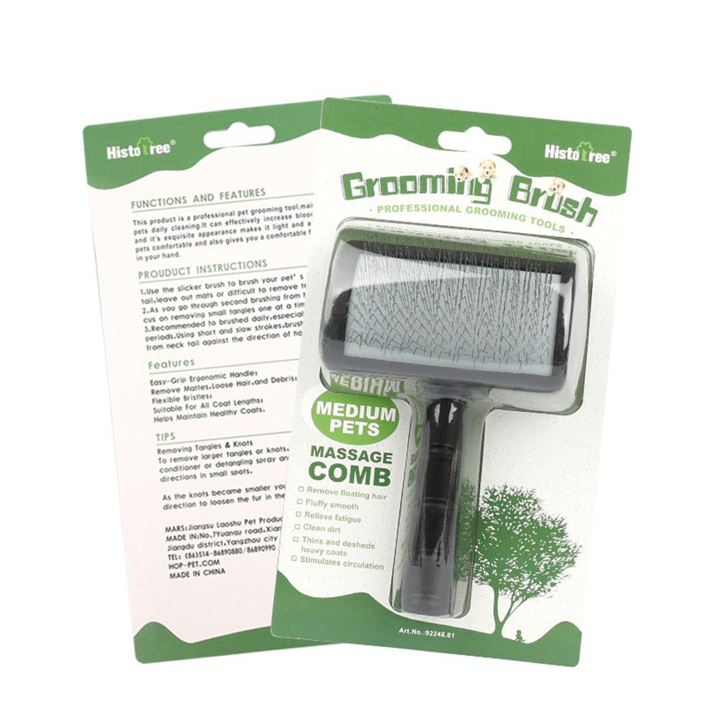 

Pet Grooming Comb - Dog Hair Rake & Cat Brush, Stainless Steel Needle Comb for Shedding, Detangling, Suitable for Dogs Cats, чорний