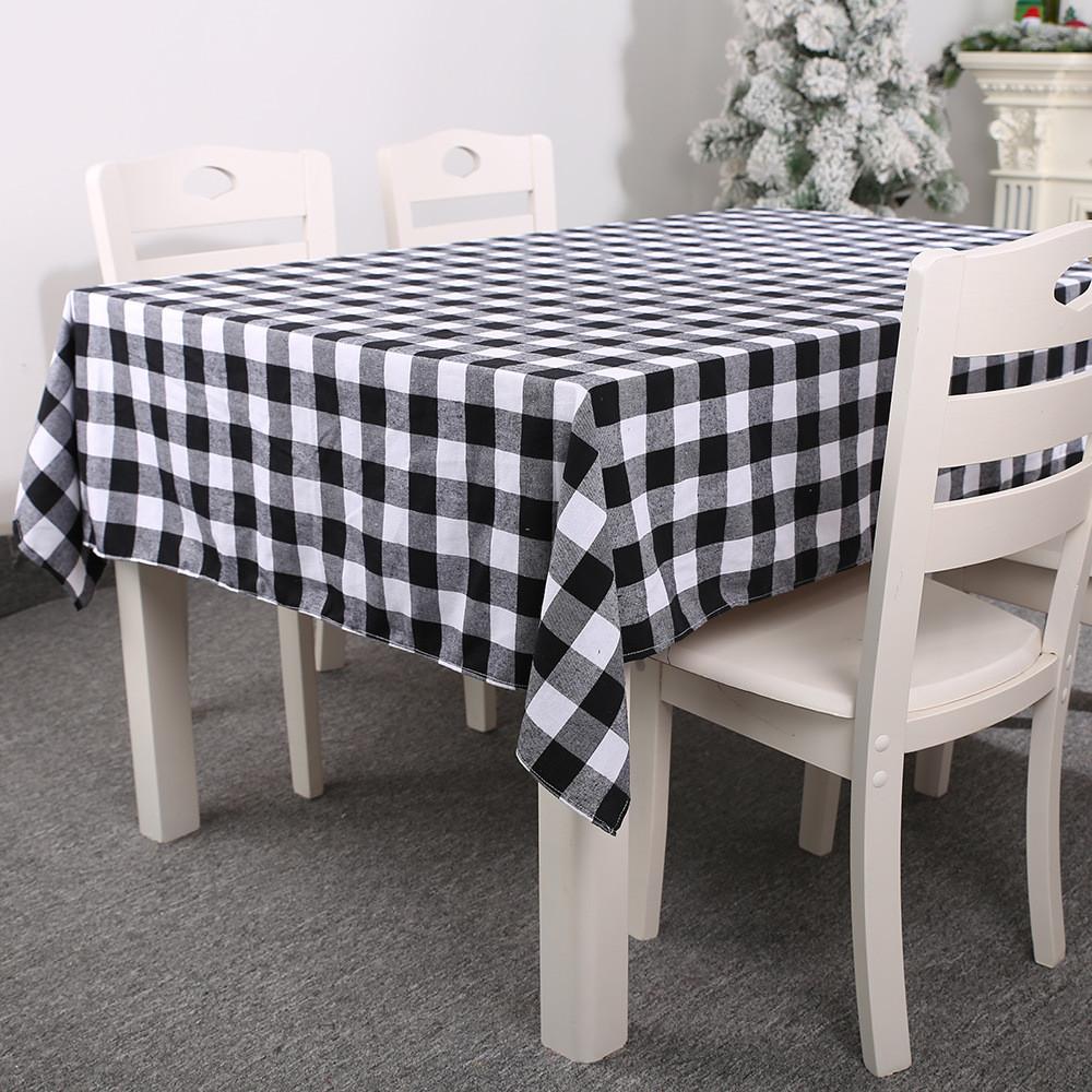 Red Trendy Black Checkered Tablecloth Ideal For Creating A Festive Christmas Vibe