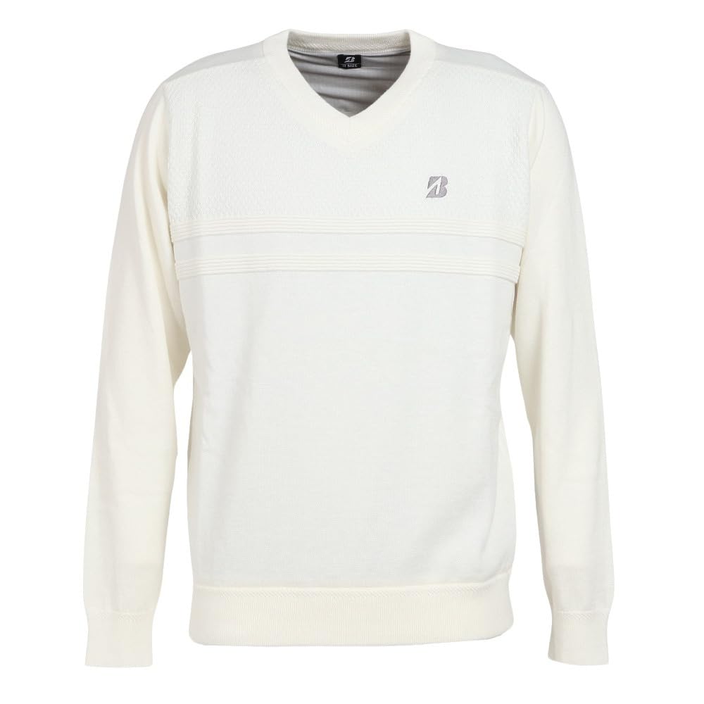 

Bridgestone Golf Men s Long Sleeve Windproof V-Neck Sweater DGM02B (White, DGM02BWHLL)