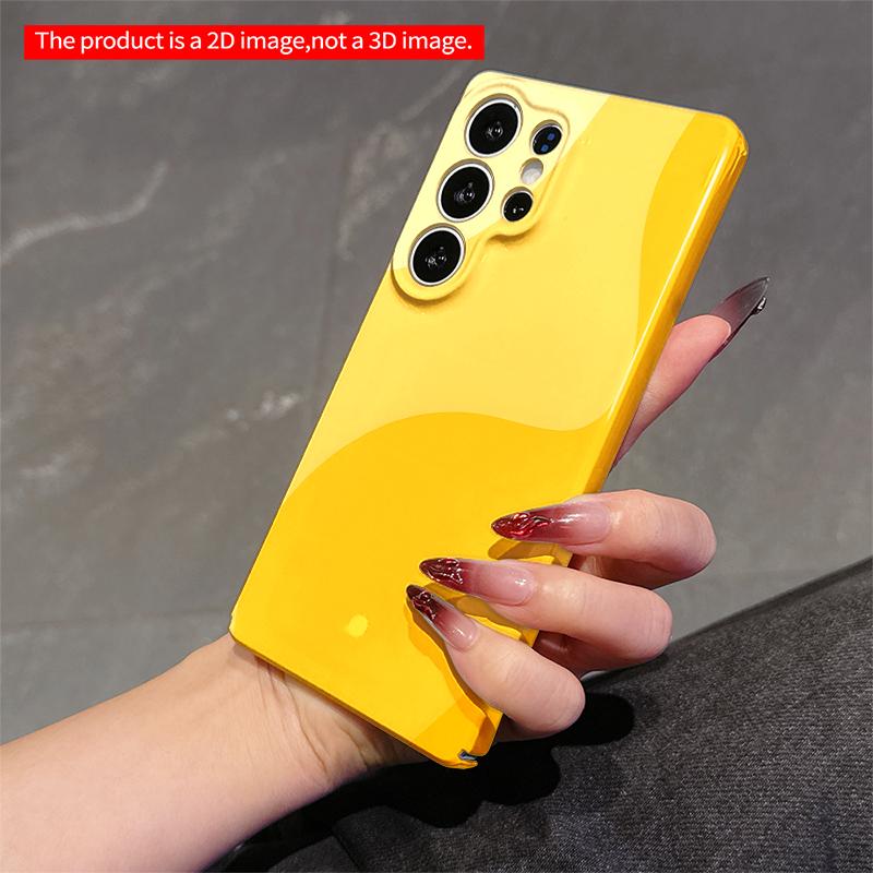 2DFlat Samsung phone case Yellow abstract waves design Applicable to Galaxy S23 S24 S25ULTRA S26 A12 A14 A15 A16 A54 A55