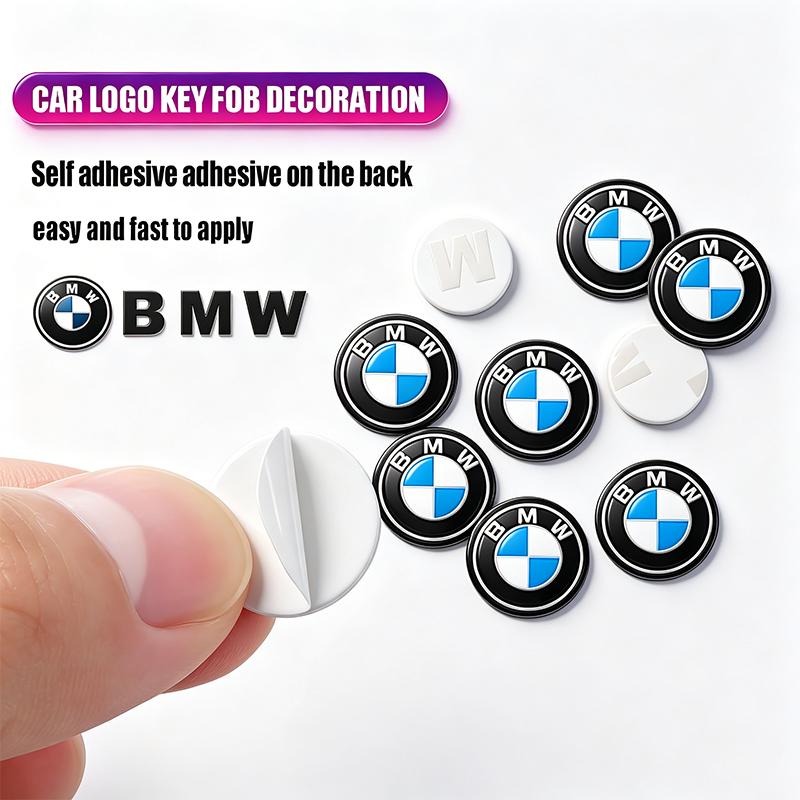 BBIG5 2/5/10Pcs Car Badge Emblem Sticker Auto Control Key Logo Accessories For BMW X1 X2 X3 X5 X4 X6 X7 iX3 F20 F10 F07 E70 E46 E90 E9