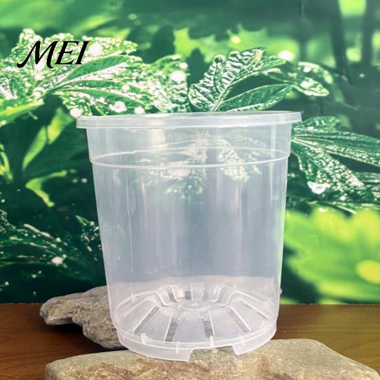 Plant Containers with Saucer Compatibility Clear Plastic Orchid Pot Saucer, Compression Resistant Basins Drainage Holes, Ventilated Flower for