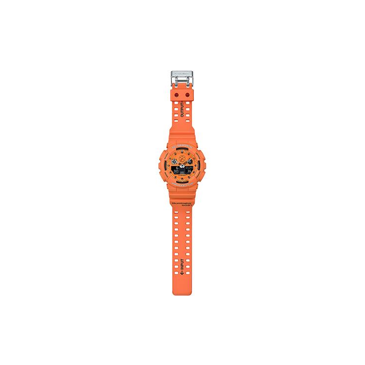 CASIO Men Liquid Crystal/Analog Dual Display Series Orange Watch GA-100RS-4A GA-100RS-4A