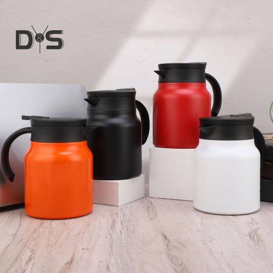 Tee-Thermokanne, 1000 ml, isolierte Teekanne aus Edelstahl mit Siebdeckel, abnehmbarem Filter, V-förmiger Ausguss, Kaffeekanne, Thermoskanne für die Küche zu Hause