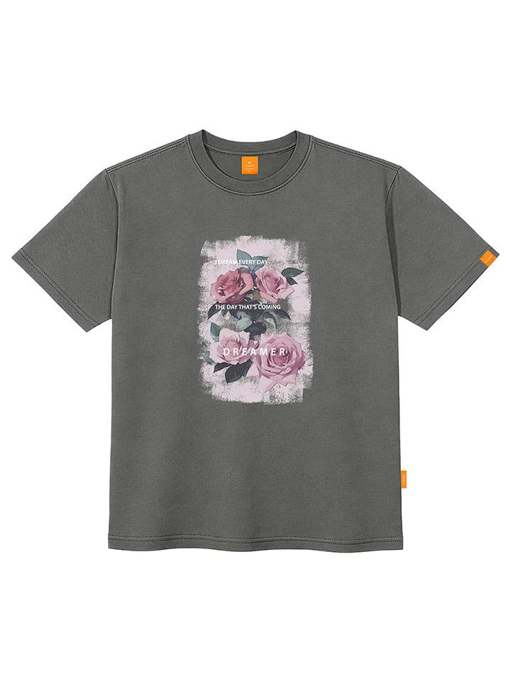 Ellamo Pink Rose Short Sleeve T-Shirt Unisex Plus Size S~4Xl (Type A)