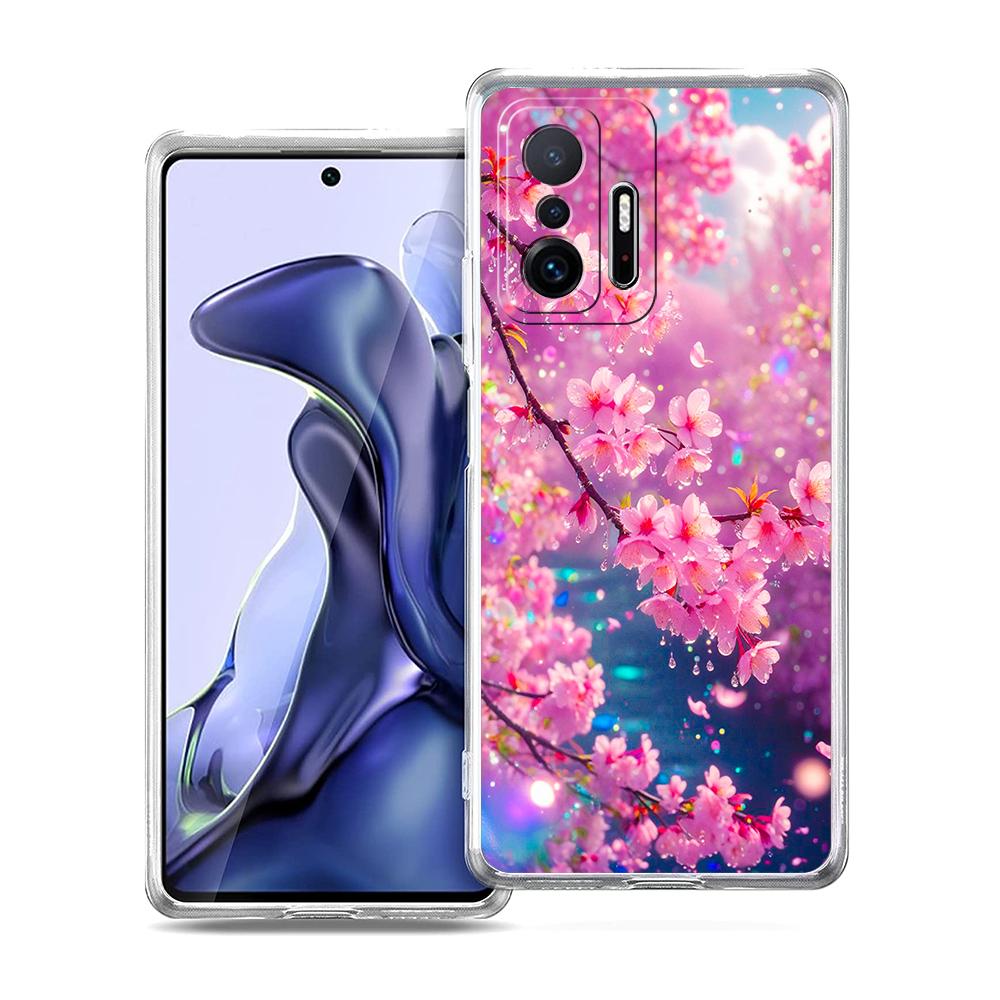 

Прозрачный чехол для телефона для Xiaomi Mi 14 13 12 11 Ultra 13T 12T 11T Poco X3 NFC F3 F6 Pro Lite 5G Мягкий ТПУ Корейский Цветочный Узор for Xiaomi Mi 11