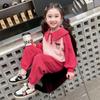 Meng Tang Tang Girls' Spring Collection: Cute Cartoon Baby Doll Collar Hoodie Two-Piece Set