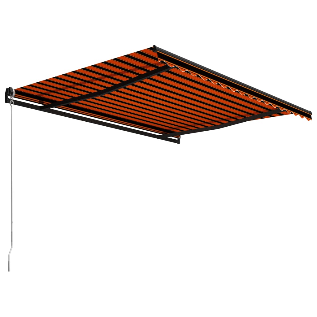 Retractable Manual Awning 450 x 300 cm Orange and Brown