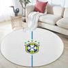 Brazil National Football Team2 Round Area Rug,Carpet Rug for Living Room Bedroom Sofa Playroom Decor,Non-slip Floor Mat