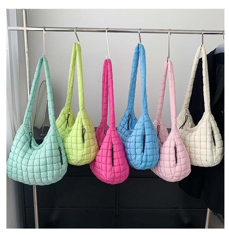 Giacca Casual in Cotone da Donna Stile Coreano a Pieghe a Nuvola con Spalle a Bolla Borsa a Tracolla