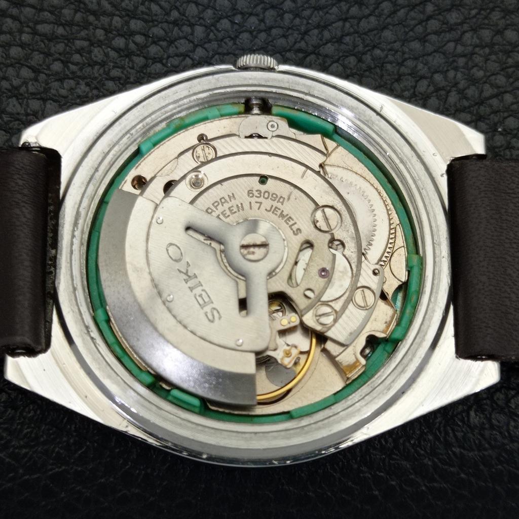 AUTOMATIC 6309A VINTAGE SEIKO 5 JAPAN MENS ARABIC RED COLOR DIAL WATCH A701589-5 R206b-a701589