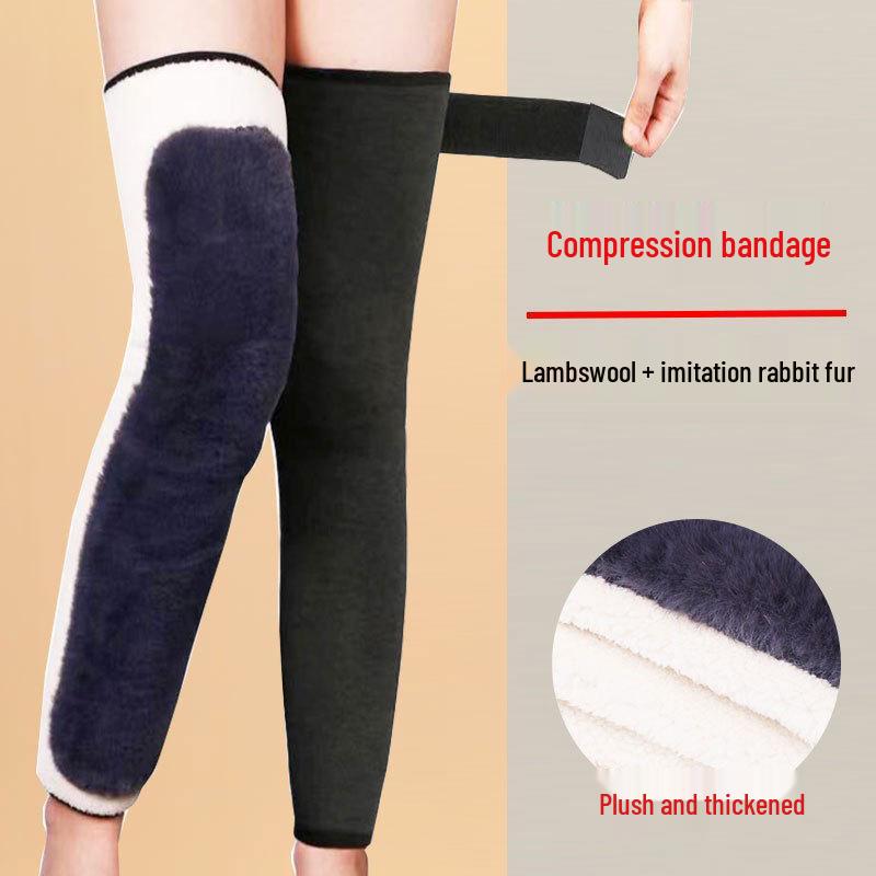 Warm Lamb Wool Velvet-Lined Knee Pads for Joint Protection - Ideal for Middle-Aged & Elderly Men and Women During Autumn and Winter