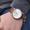 Casio Fashion and Casual Quartz Movement Leather Strap Japanese and Korean Watch Men's Watch White Dial BEM-302L-7A