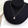 Xiaohongshu Popular White Shell Diamond Gourd Necklace Versatile Design Champagne Gold Collarbone Chain Necklace