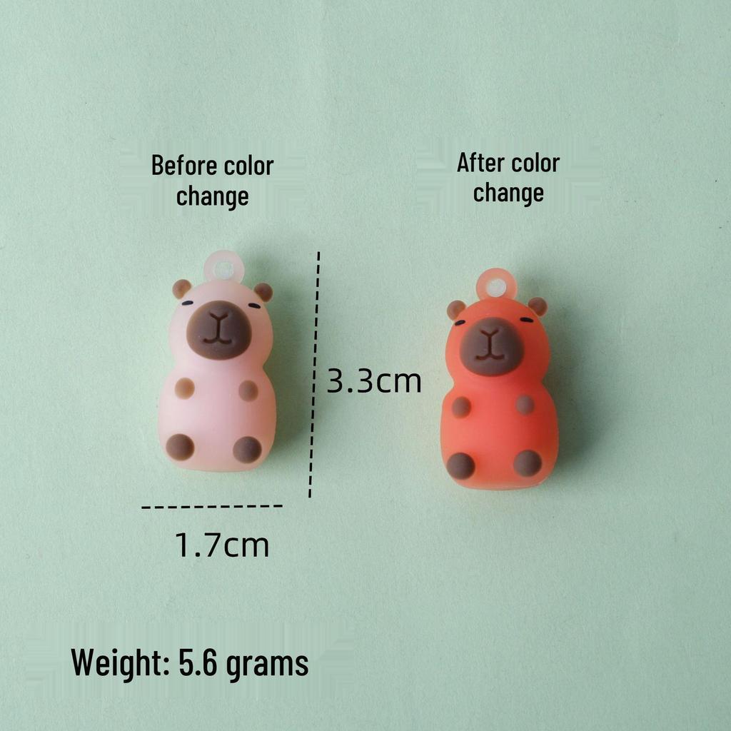 Color-Changing Roast Duck Pendant: Capybara Car-Mount Keychain Reacts To Light & UV Rays, Entertaining Novelty Item