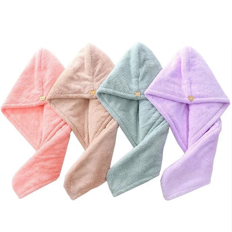 Hair Drying Hat Quick-dry Microfiber Hair Towel Cap Hat Women Bath Hat Solid Towel Cap Super Absorption Turban Hair Dry Cap 1PC