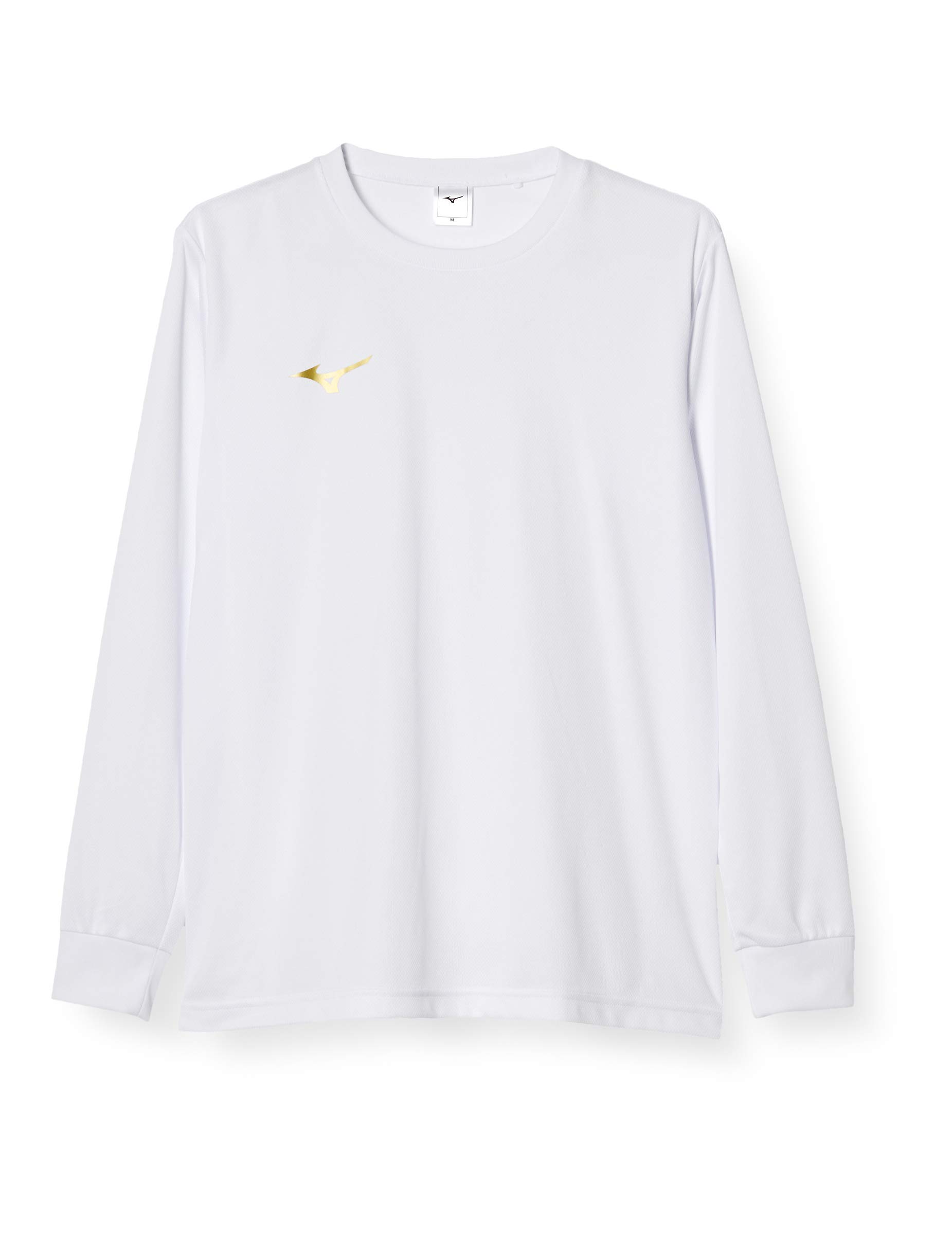 

Mizuno Training Wear Long Sleeve with Gold Size Medium T-Shirt Accent, Moisture-Wicking, Quick-Drying, Unisex, White, 32JA8132, белый