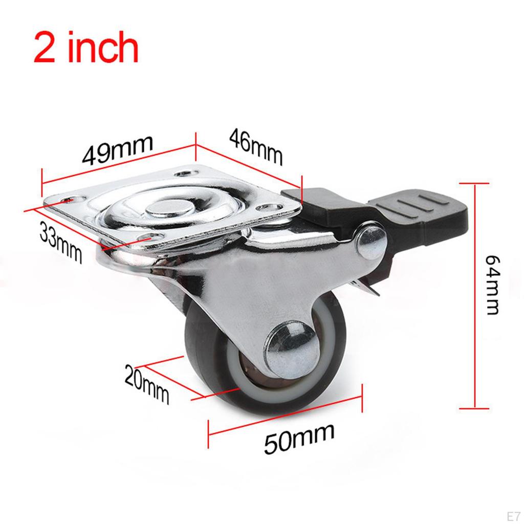 Heavy Duty Swivel Caster Wheel Set with Brake for Furniture Protection