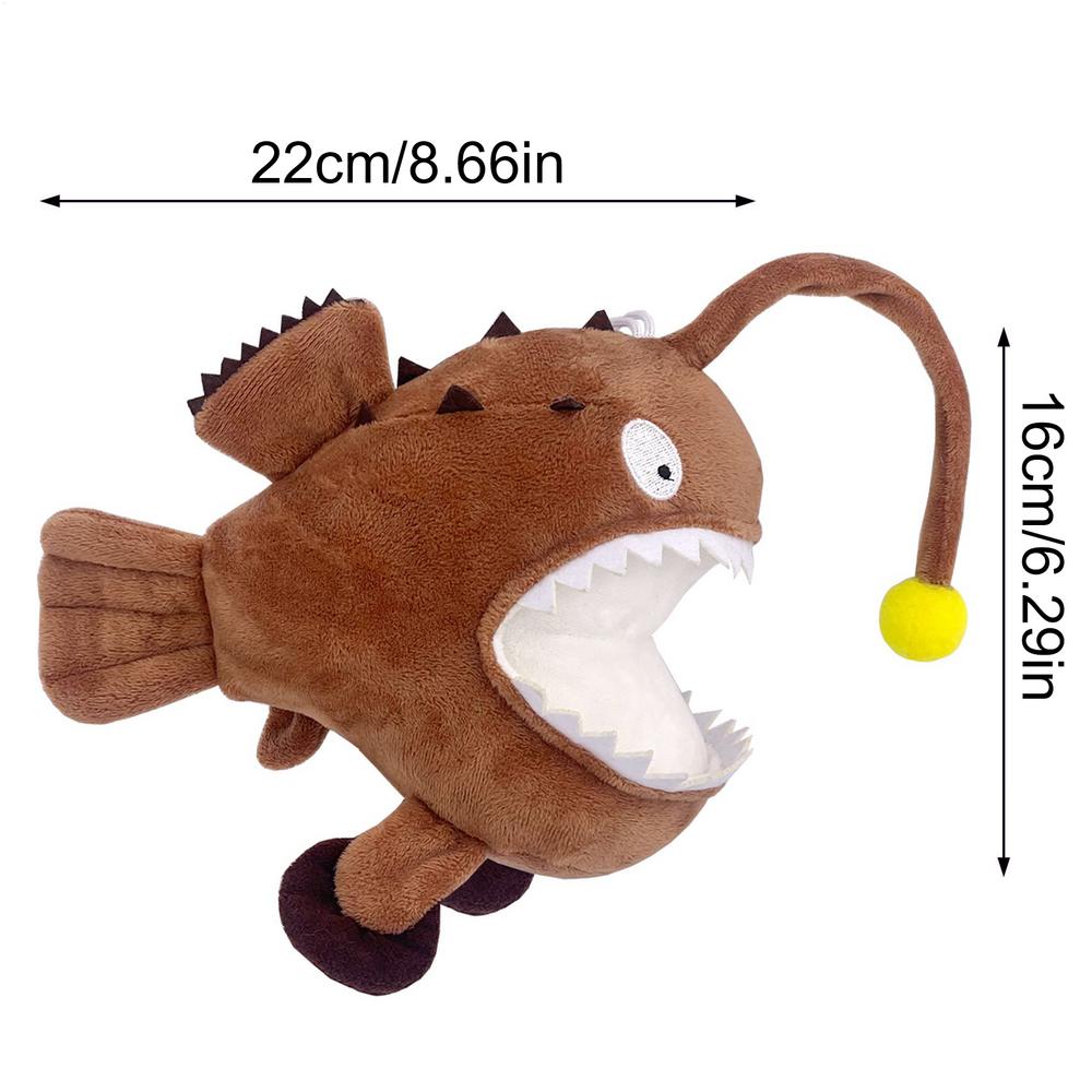 Cartoon Lantern Fish Plush Toy Simulation Monkfish Cute Lophiiformes Ocean Animal Doll Birthday Gift for Kids