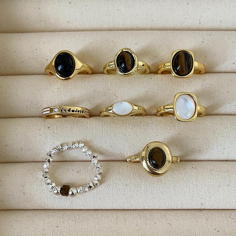 Niche High-End Tiger'S Eye Stone Fritillary Ring For Women'S Autumn And Winter Retro Light Luxury Fashion Temperament Versatile Ring Ring