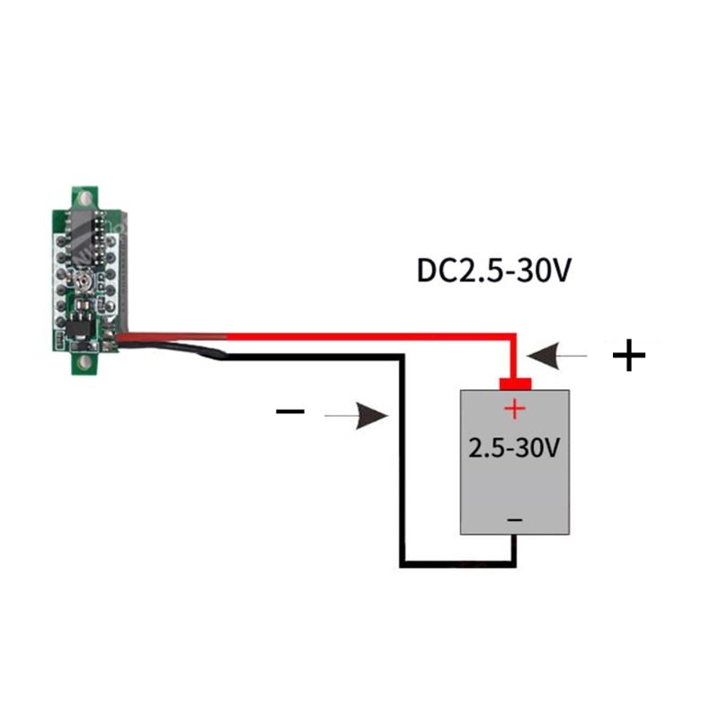 DC2.5V-30V Digitales Voltmeter Spannungsprüfer Messgerät 0,28" LED Volt-Instrument Werkzeug 2 Drähte 3-stellige Anzeige Voltmeter Anzeige