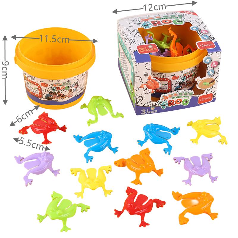 12Pcs Bounce Frog Kid Toy Parent Child Interactive Press Jump Frog Educational Toy Novelty Anti Stress Birthday Party Toy