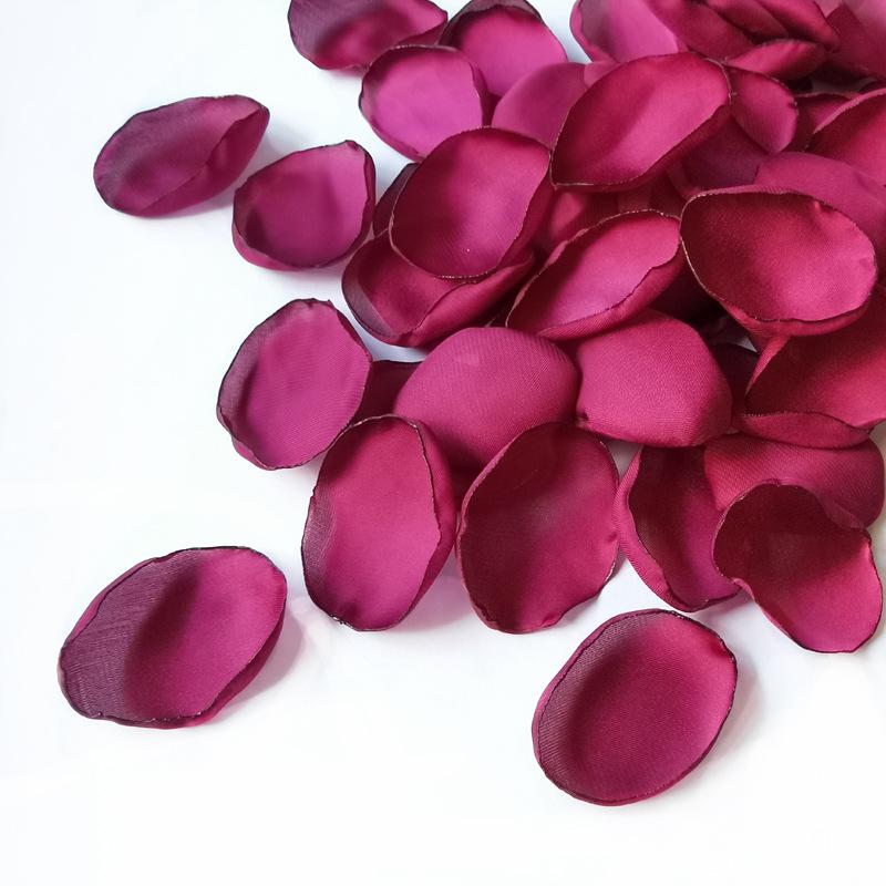 300-Pack Burnt Edge Silk Rose Petals for Wedding Decoration, Multi-Color Options