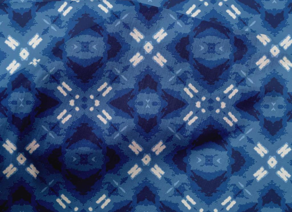 oneOone Popeline de algodão azul marinho tecido geométrico shibori faça você mesmo roupas quilting tecido estampado por jarda 42 polegadas