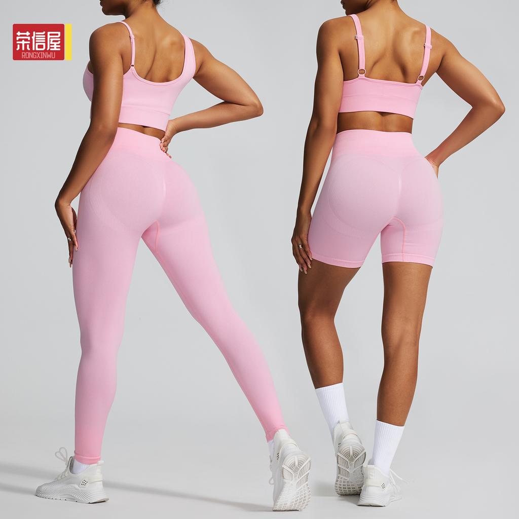 Sports Shorts Solid Color Knitted High Elastic Sports Underwear Yoga Pants Running Sports Fitness Yoga Clothes