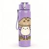 1PC Mushroom Stick Ghost Cartoon 750ml Color Plastic Sports Water Bottle Leakproof Flip Straw Lid Suitable for Sports Office Home Use